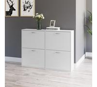 Homcom Shoe Cabinet Multi Cabinet Flip Down Shelf Drawer Organiser For Hallway In White White