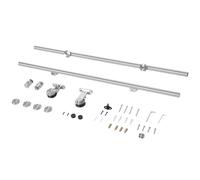 HOMCOM Wooden Sliding Door Kit Stainless Steel Operation Hardware in Silver HOMCOM Silver