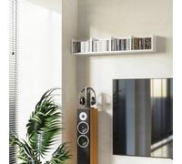 HOMCOM Wooden Wall-Mounted Storage Media Display Shelf Center Rack in White HOMCOM White