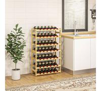 Homcom Wooden Wine Rack 42 Bottles Narrow 7 Tier Wine Holder For Home Bar In Yellow Yellow One Size