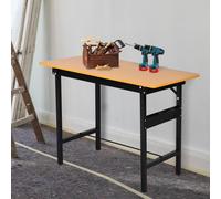Homcom Heavy Duty Diy Metal Garage Workbench Storage Drawer Table Wood Surface, Yellow