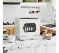 Homcom Worktop Dishwasher W/ 4 Place Settings 6 Programs, White