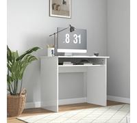 Homcom Writing Desk Laptop Table Workstation With Shelf Home Office In White White One Size