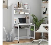 HOMCOM Writing Desk with Foldable Desktop for Bedroom, Home Office, White