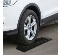 HOMCOMC 2 Pcs 70x20cm Thick Plastic Curb Ramps Anti-Slip Surface Tyre Friction