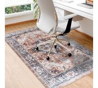 Homcomodar Office Chair Mat for Hardwood Floor 90x120cm, Computer Desk Chair Mat for Hard Floor, Chair Floor Protection Mat Non Slip Rubber Mats for Home Office Chair(Red)