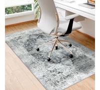 Homcomodar Office Chair Mat for Hardwood Floor 90x120cm, Computer Desk Chair Mat for Hard Floor, Chair Floor Protection Mat Non Slip Rubber Mats for Home Office Chair(Grey)