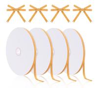 homdat 4 Rolls Christmas Velvet Ribbon, 25 Yard/Roll Single Face Gold Velvet Ribbon, Thin Velvet Ribbon for Gift Wrapping Bow Making Christmas Wreath Decoration Floral Bouquets DIY Crafts