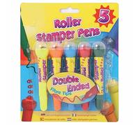 Homdeals 5Pcs Roller Stampers Stationery School Kids Children Art Crafts Felt Tips Easy to Use Useful for Fun Activity