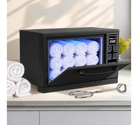 HomdMarket 5.5L Hot Towel Warmer Cabinet with UV Light Function - Black | 4-in-1 Care System, Moisture Retention, Stainless Steel Interior, Anti-Scald Clip, Facial & Massage Essentials