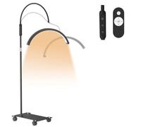 HomdMarket Half Moon Lamp, 360° Rotatable Half Moon Lash Light with Remote Control, 3 Color Temperature LED Floor Lamp for Eyelash Extensions, 10 Brightness Adjustable for Beauty, Tattoo, Nails