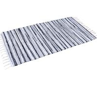 HomDSim 24" x 26" Cotton Handmade Reversible Chindi Rag Rugs,Multi Color Hand Woven Striped Area Bath Rug Mat Carpet with Tassels Machine Washable,for Laundry Room Kitchen Livingroom Hallway Entryway