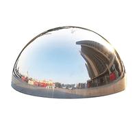 HomDSim 25 cm/10 inch Diameter Half Gazing Globe Mirror Ball,Silver 304 Stainless Steel Hollow Polished Reflective Smooth Garden Sphere,Colorful and Shiny Addition to Any Garden or Home