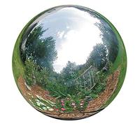 HomDSim 30 cm/12 inch Diameter Gazing Globe Mirror Ball,Silver Stainless Steel Polished Reflective Smooth Garden Sphere,Colorful and Shiny Addition to Any Garden or Home