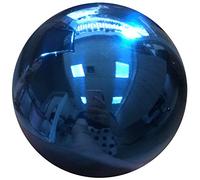 HomDSim 40cm/16inch Diameter Gazing Globe Mirror Ball,Blue Stainless Steel Polished Reflective Smooth Garden Sphere,Colorful and Shiny Addition to Any Garden or Home