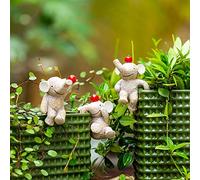 HomDSim Garden Statues Flowerpot Landscaping Tree-Hugger Fairy Plant Pot&Vase Hugger, Mini Decorative Climber Clingers (3Pack Elephant)
