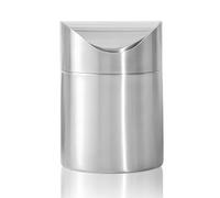 HomDSim Mini Trash Can with Swing Lid, Stainless Steel Tiny Countertop Trash Bin with Trash Bags, Small Desktop Trash Can Waste Bin for Office Bedroom Bathroom Kitchen Car
