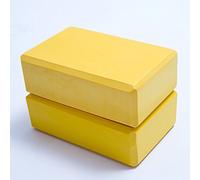 HomDSim Set of 2 Yoga Blocks EVA Foam Exercise Bricks Provides Stability Balance and Support Improve Strength - 9 x 6x 3 inches (Yellow)