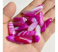 Home 10PCS Natural Stone Hexagonal Column Decor Ornaments Green Opal Pointed Gems Home Decoration Crafts (Color : 24 Agate, Size : 5PCS)