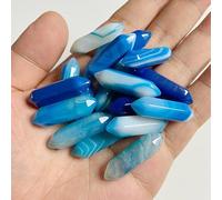 Home 10PCS Natural Stone Hexagonal Column Decor Ornaments Green Opal Pointed Gems Home Decoration Crafts (Color : 25 Agate, Size : 10PCS)