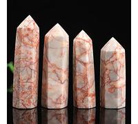 Home 1P CNatural Red Striped Stone Tower Room Decor Crystal Point Ornaments Witchcraft Home Decoration Wand Ore Crafts Gift (Size : 70-80mm)