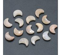 Home 1pc Moon Shape Natural Crystal Rose Quartz Stone Colorful Mascot Reiki Gems (Color : Watermelon Red, Size : 15x10mm)