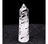 Home 1PC Natural Black Tourmaline Quartz Crystal Hexagonal Point Stone Obelisk Column (Size : 50-60mm)