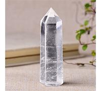Home 1PC Natural Clear Quartz Column Transparency White Crystal Point Stone Hexagonal Obelisk Wand Stone Room Decor (Size : 50-60mm)