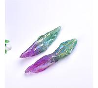 Home 1pc Natural Crystal Irregular Decorative Fish Aquarium Plating Multicolor Aura Natural Crystal Wand Home Decor DIY Gift (Color : Army Green, Size : 2pc)