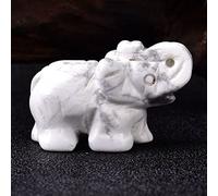 Home 1PC Natural Crystal Rose Quartz Elephant Amethyst Obsidian Animals Stone Crafts Small Decoration Home Decor (Color : White Turquoise, Size : NO.23)