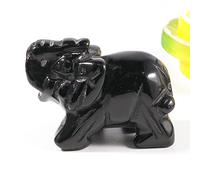 Home 1PC Natural Crystal Rose Quartz Elephant Amethyst Obsidian Animals Stone Crafts Small Decoration Home Decor (Color : L, Size : NO.23)