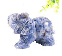 Home 1PC Natural Crystal Rose Quartz Elephant Amethyst Obsidian Animals Stone Crafts Small Decoration Home Decor (Color : 7, Size : NO.23)