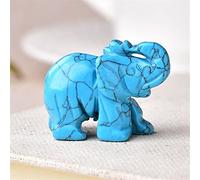 Home 1PC Natural Crystal Rose Quartz Elephant Amethyst Obsidian Animals Stone Crafts Small Decoration Home Decor (Color : Turquoioses, Size : NO.23)