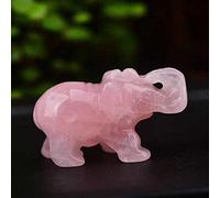 Home 1PC Natural Crystal Rose Quartz Elephant Amethyst Obsidian Animals Stone Crafts Small Decoration Home Decor (Color : Rose Quartz, Size : NO.23)
