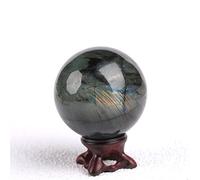Home 1PC Natural Quartz Elongated Feldspar Crystal Ball of Madagascar Labrador Feldspar Home Decor fengshui Ornaments Collect Gifts (Color : Elongated Feldspar, Size : 40-50mm)