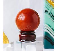 Home 1pc Natural Red Japer Crystal Ball Sphere Quartz Crystal Magic Ball Reiki Rock Stone (Color : Red Jasper, Size : 5-6mm)