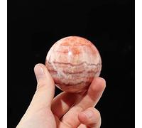 Home 1pc Natural Rhodochrosite Ball Magic Crystal Ball Ornament Red Stripe Quartz Feng Shui (Color : 4.5-5cm)