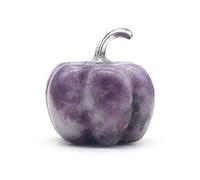 Home 1PC Pumpkin Statue Natural Stone Ornament Hand Carved Pumpkin Figurine Jade Agate Crystals Office Home Decor (Color : 3)