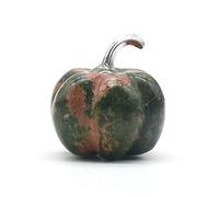 Home 1PC Pumpkin Statue Natural Stone Ornament Hand Carved Pumpkin Figurine Jade Agate Crystals Office Home Decor (Color : White)