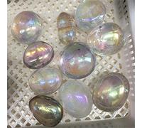 Home 1PCS Natural Amazonite Crystal Angel Aura Palm Stone Home Decor Art Gift (Color : Aura Clear Quartz)