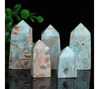 Home 1pcs Natural Blue Agate Tower Room Decor Crystal Point Ornaments Witchcraft Home Decoration Wand Ore Crafts Gift (Size : 40-50g)