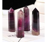Home 1pcs Natural Purple Fluorite Tower Crystal Point Ornaments White Crystal Room Decor Home Decoration Ore Gift (Size : 60-70mm)