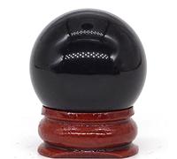 Home 30MM Natural Gemstone Sphere Crystal Reiki Globe Home Decor Hand PlayStone Ball (Color : Black Obsidian)