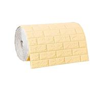 Home 3D Wall Panels 3D Decorative Wall Paneling, High-Quality PE Foam Faux Brick Wallpaper Sticker, 33 Ft X 2.3 Ft DIY Self Adhesive Wall Tiles, for Kitchen, Bathroom, Living Room(Yellow,70cm*5m)