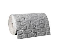 Home 3D Wall Panels 3D Decorative Wall Paneling, High-Quality PE Foam Faux Brick Wallpaper Sticker, 33 Ft X 2.3 Ft DIY Self Adhesive Wall Tiles, for Kitchen, Bathroom, Living Room(Light Gray,70cm*5m)
