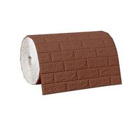 Home 3D Wall Panels 3D Decorative Wall Paneling, High-Quality PE Foam Faux Brick Wallpaper Sticker, 33 Ft X 2.3 Ft DIY Self Adhesive Wall Tiles, for Kitchen, Bathroom, Living Room(Brown,70cm*5m)