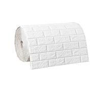 Home 3D Wall Panels 3D Decorative Wall Paneling, High-Quality PE Foam Faux Brick Wallpaper Sticker, 33 Ft X 2.3 Ft DIY Self Adhesive Wall Tiles, for Kitchen, Bathroom, Living Room(White,70cm*10m)