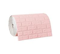 Home 3D Wall Panels 3D Decorative Wall Paneling, High-Quality PE Foam Faux Brick Wallpaper Sticker, 33 Ft X 2.3 Ft DIY Self Adhesive Wall Tiles, for Kitchen, Bathroom, Living Room(Pink,70cm*5m)