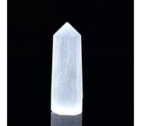 Home 50-80mm Natural White Selenite Crystal Hexagonal Prism Natural Rose Quartz Wand Gypsum Tower Home Furnishing (Color : White Selenite, Size : 60-70mm)