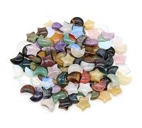 Home 5PCS Natural Rose Quartz Crystal Star Moon Shape Home Decoration Aura Gem Agate